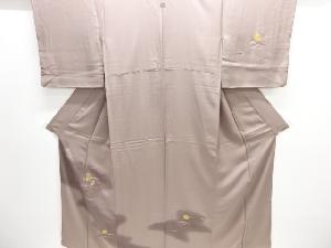 松葉・松ぼっくり模様刺繍一つ紋訪問着